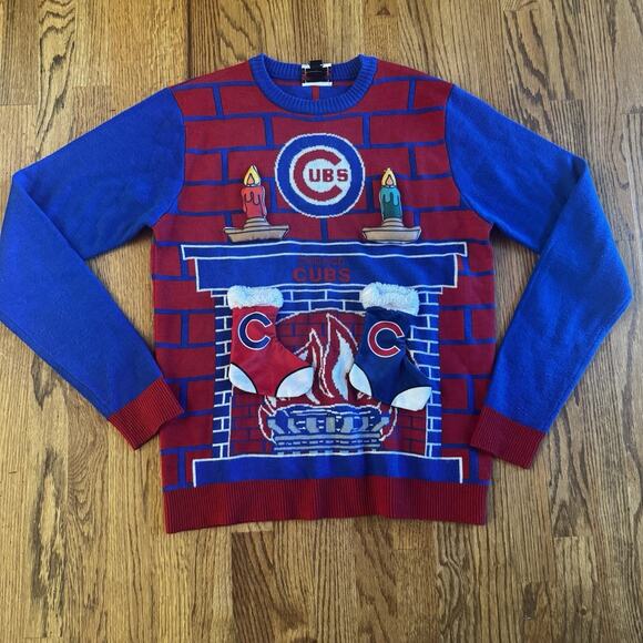 Chicago Cubs 3D Ugly Christmas Sweater Mens Medium Genuine Merchandise NBL - Picture 1 of 8